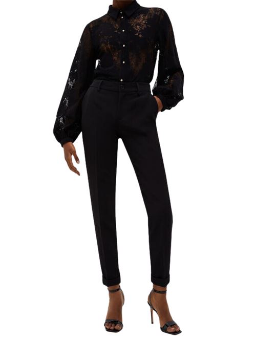 Pantaloni Donna nero con logo in metallo LIU JO | WXX046-T789622222